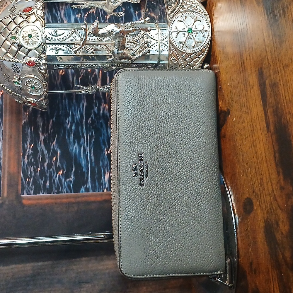Coach Gray Leather Wallet
